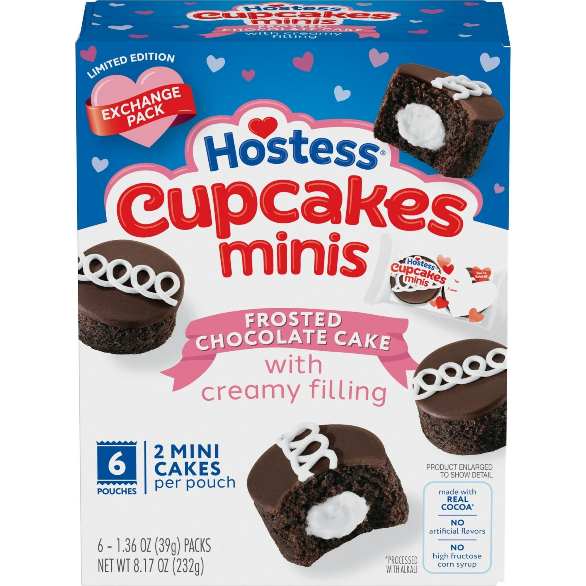 Hostess Cupcakes Minis, Chocolate Snack Cakes, 8.17 oz Box (6 Pouches)