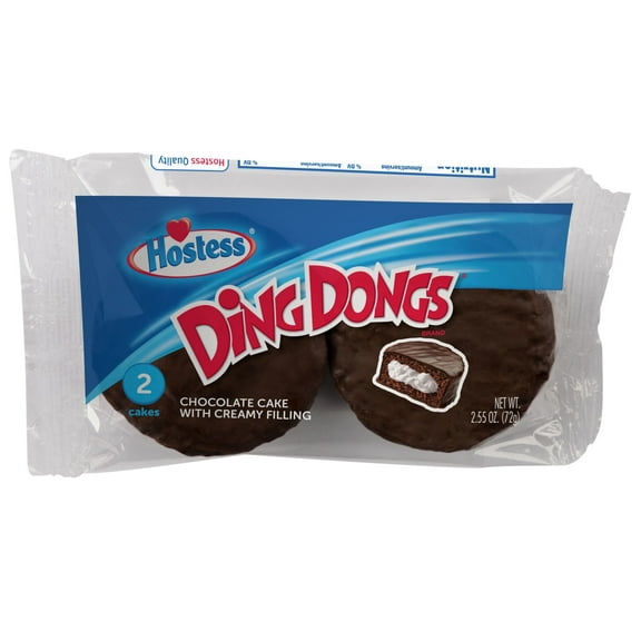 HOSTESS Chocolate DING DONGS Single Serve, 2 Count, 2.55 oz