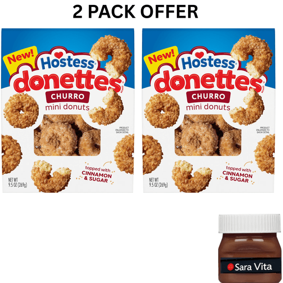 Hostess Donettes, Churro Mini Donuts Topped with Cinnamon Sugar, 9.5 oz Bag