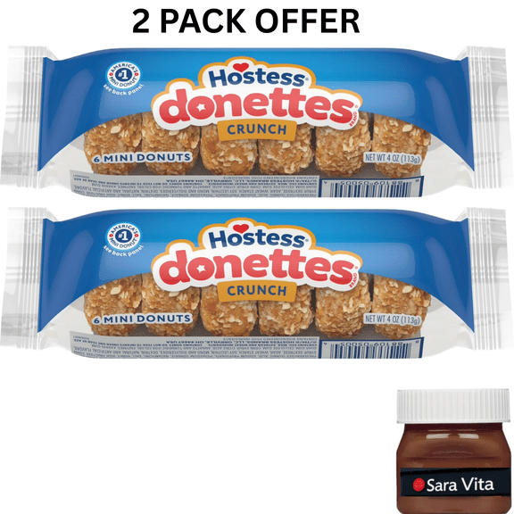 Hostess Donettes, Crunch Mini Donuts, 4 oz Sleeve (6 Mini Donuts)