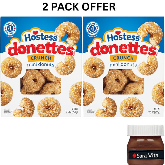 Hostess Donettes, Crunch Mini Donuts, 9.5 oz Bag