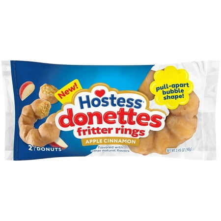 Hostess Donettes Fritter Rings, Apple Cinnamon Flavored, 3.45 oz (2 Count)