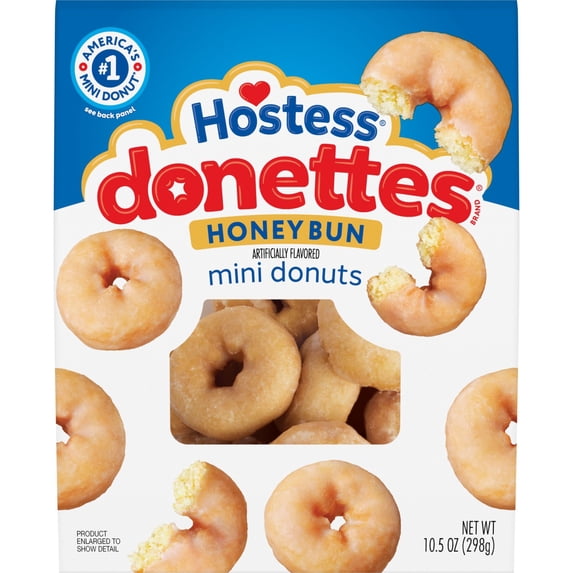 Hostess Donettes, Honey Bun Artificially Flavored Mini Donuts, 10.5 oz Bag