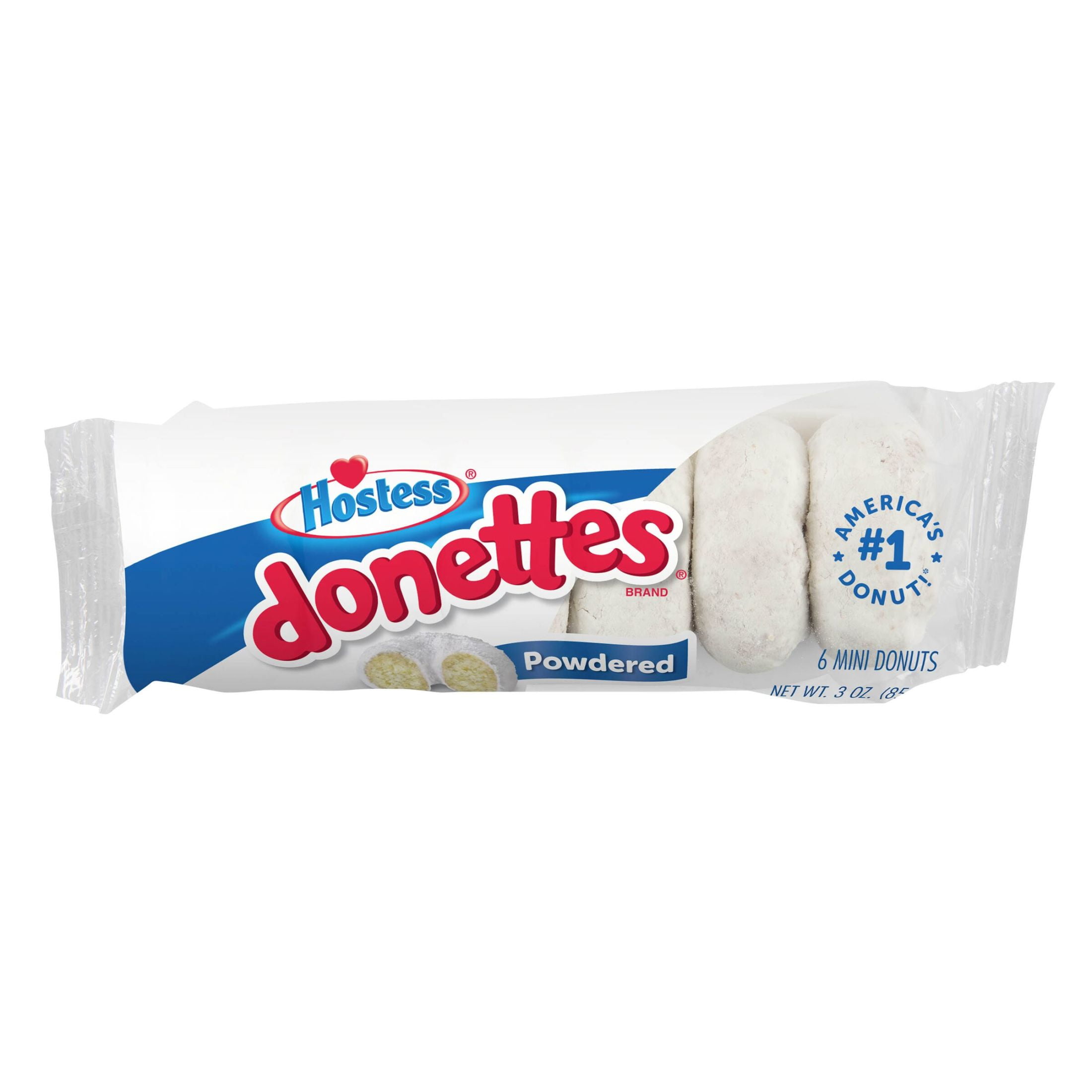 HOSTESS Powdered Sugar DONETTES Single Serve, 6 Count, 3 oz