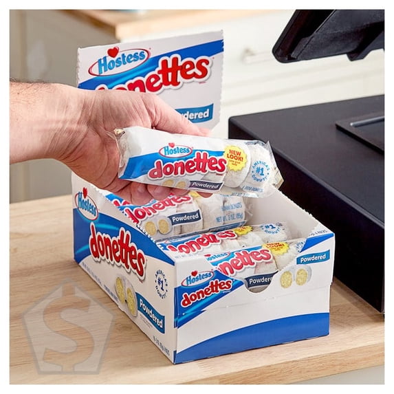 Hostess Donettes Single Serve Powdered Mini Donuts 6-Count 3 oz. - 60/Case