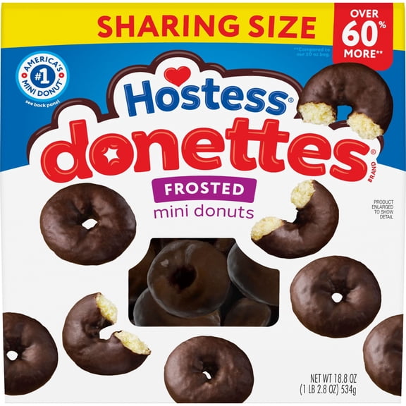 Hostess Donettes, Frosted Mini Donuts, 18.8 oz Sharing Size Bag