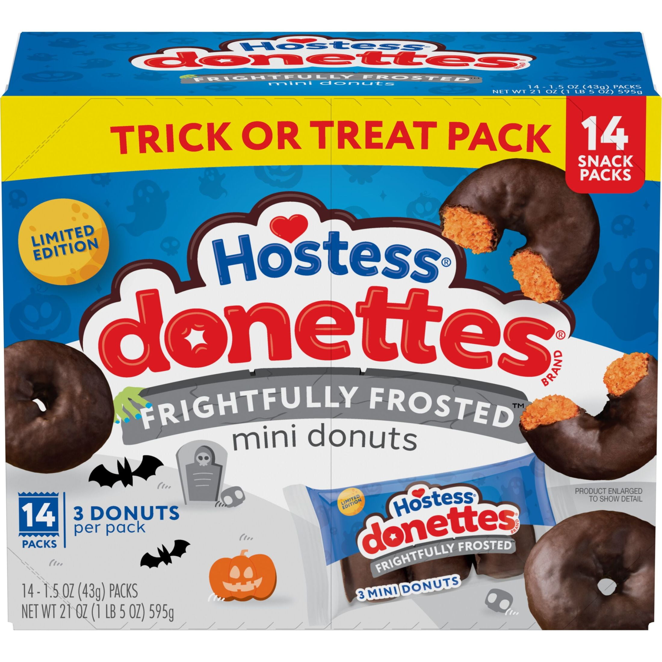 Hostess Donettes Frightfully Frosted Mini Donuts, 14 On the Go