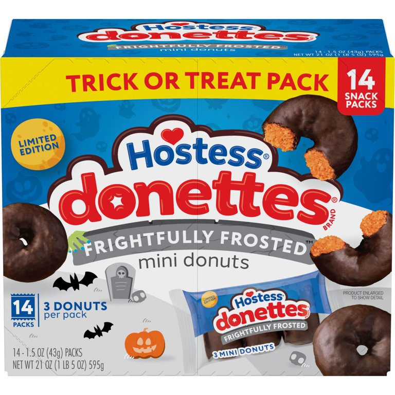 Hostess Donettes Frightfully Frosted Mini Donuts, 14 On the Go