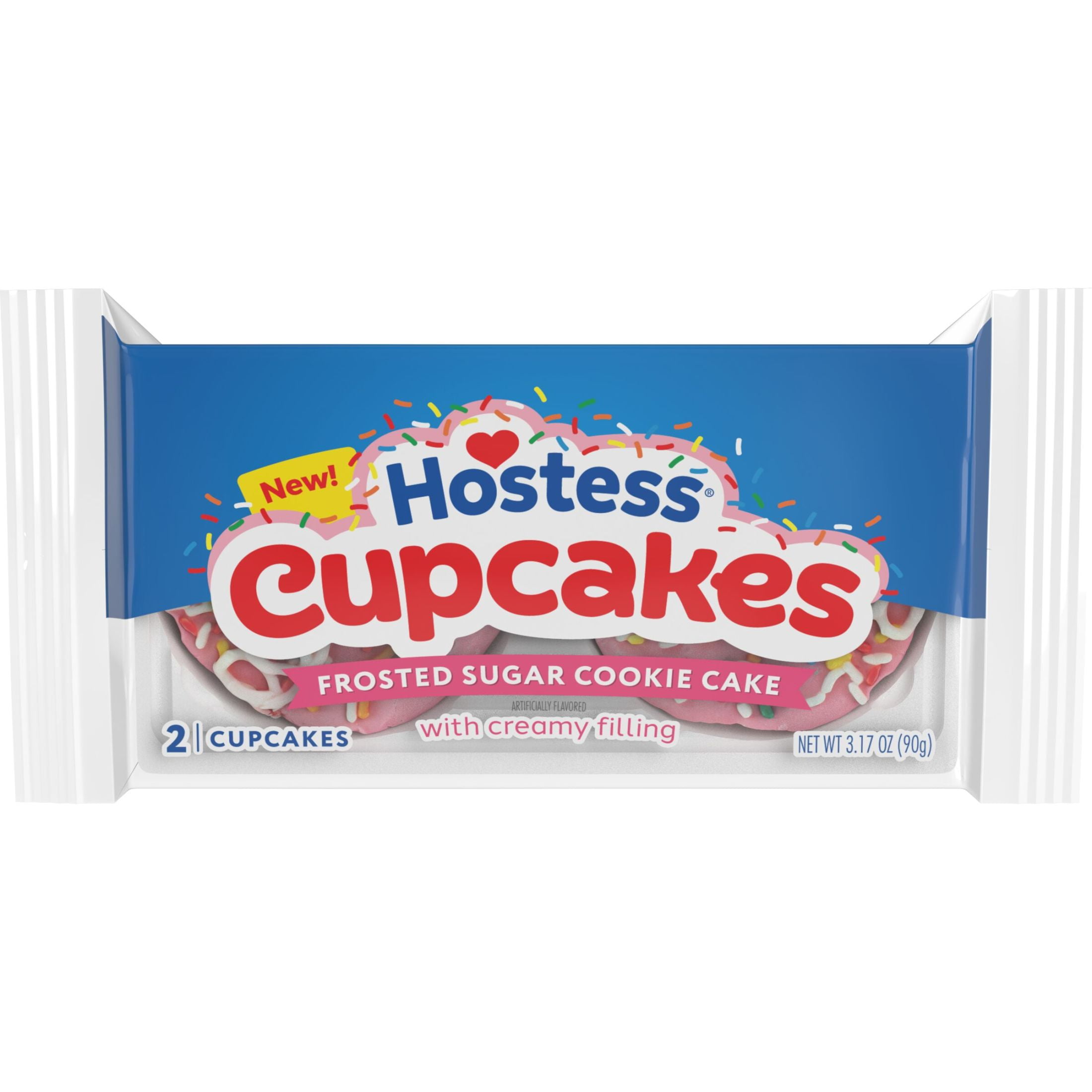 Hostess Cupcakes, Frosted Sugar Cookie Artificially Flavored Snack Cakes, 3.17 oz Pouch (2 Ct.)