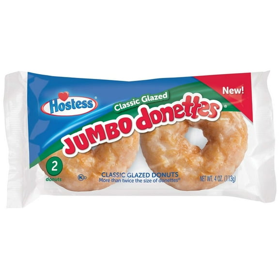 Hostess Glazed Jumbo Donuts, 4 Ounce -- 36 per case