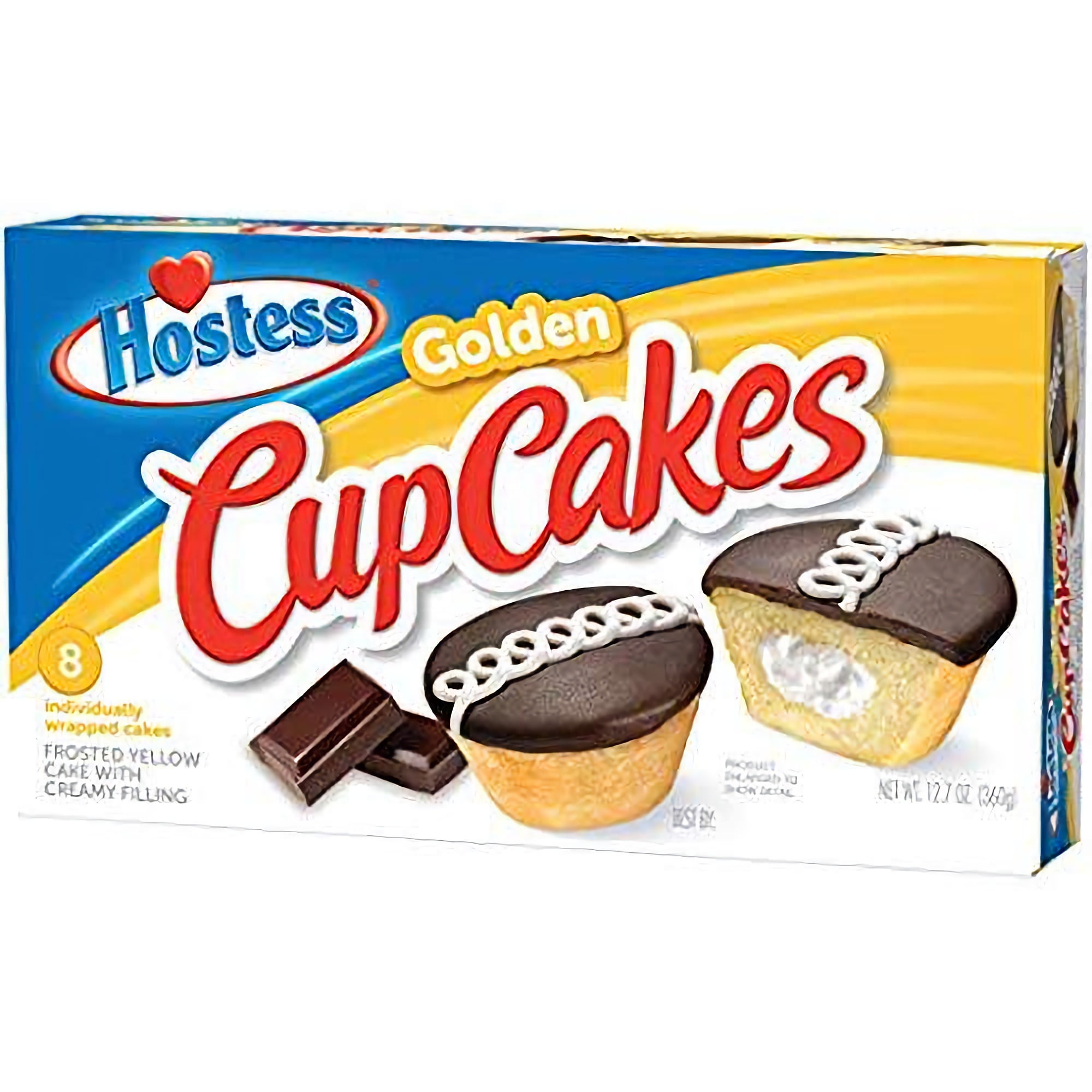 Hostess Golden Cupcakes, 8 Count Pack of 2 (16 Total Cupcakes