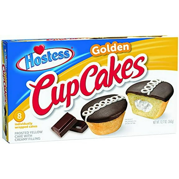 Hostess Golden Cupcakes, 8 Count (Pack of 6) 48 Cupcakes Total