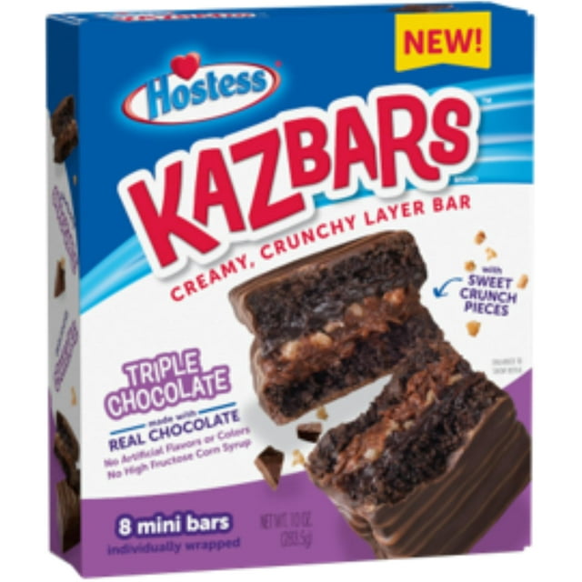 Hostess Kazbars Triple Chocolate, 8 Bars