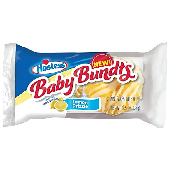 Hostess Lemon Drizzle Baby Bundt Cakes | 2.5 Ounce | 6 Count Box | Pack of 2 (24 Total Cakes)
