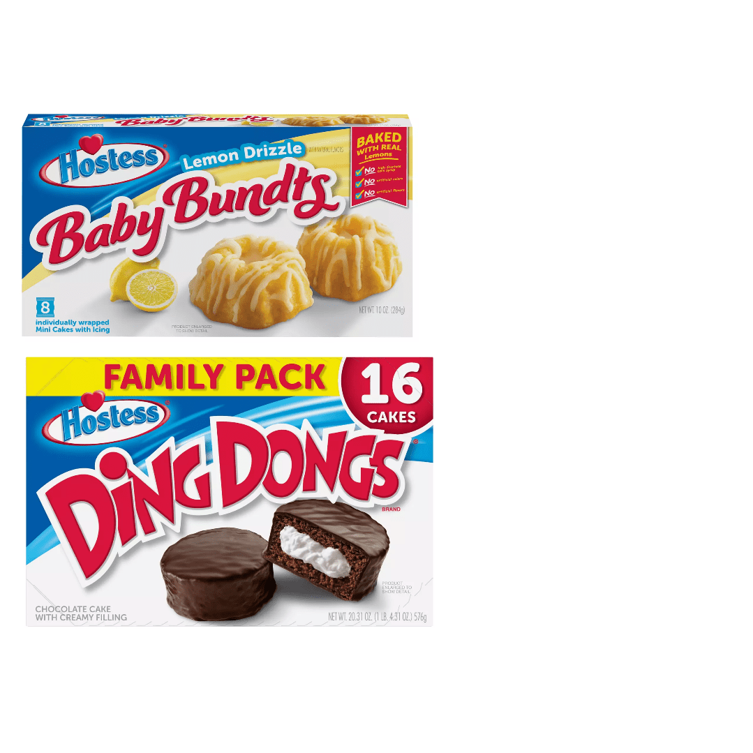 Hostess Lemon Drizzle Baby Bundts8ct&Hostess Ding Dongs, 10 ct