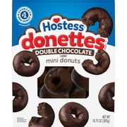 Hostess Donettes, Double Chocolate Naturally Flavored Mini Donuts, 10.75 oz Bag