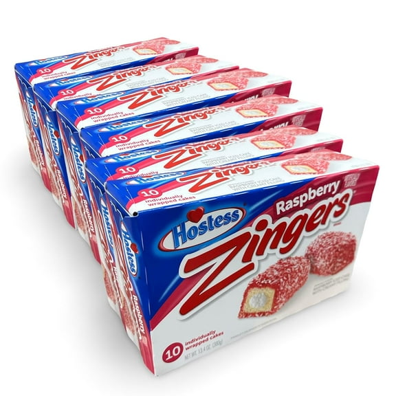 Hostess Raspberry Zinger Multi-Pack 10 Pack Box, 13.4 Ounce, 6 Per Case (60 Total Zingers)