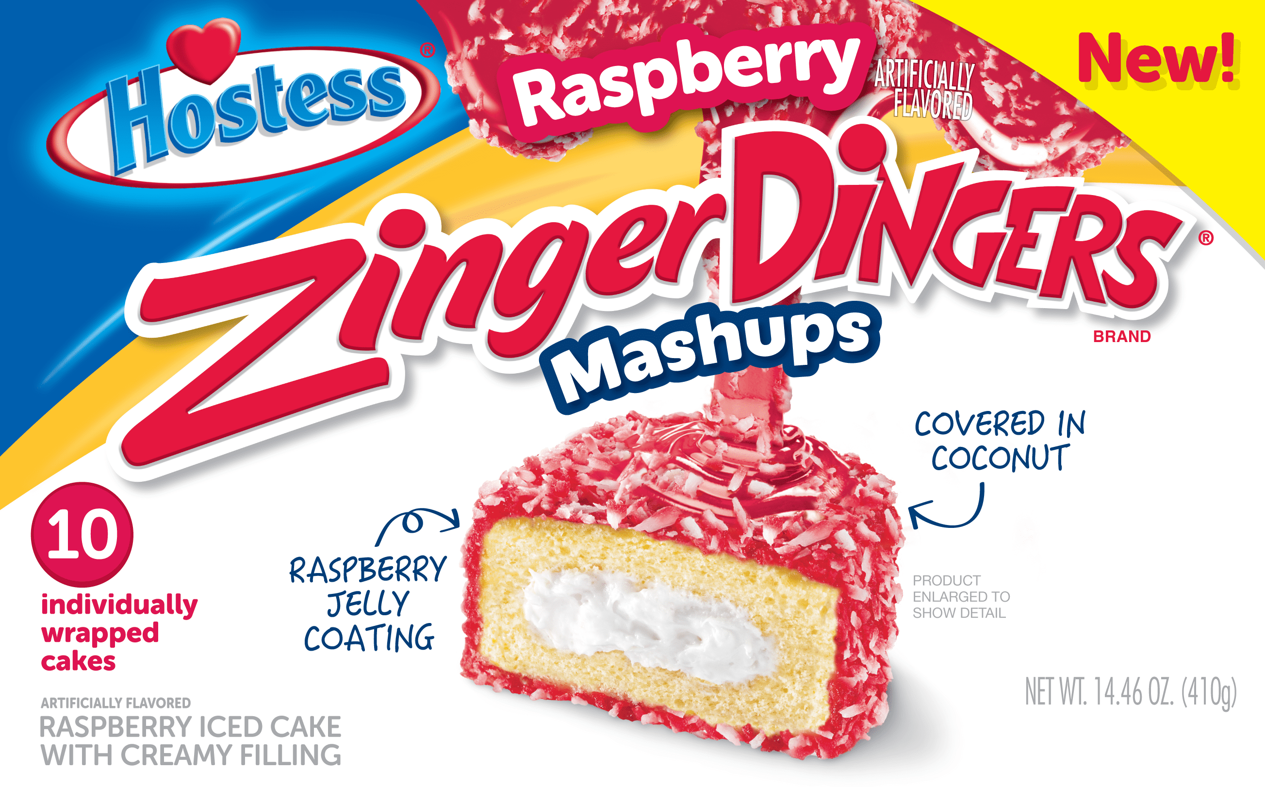 Hostess Raspberry ZingerDingers Mashups, 14.46 oz (10 Count)