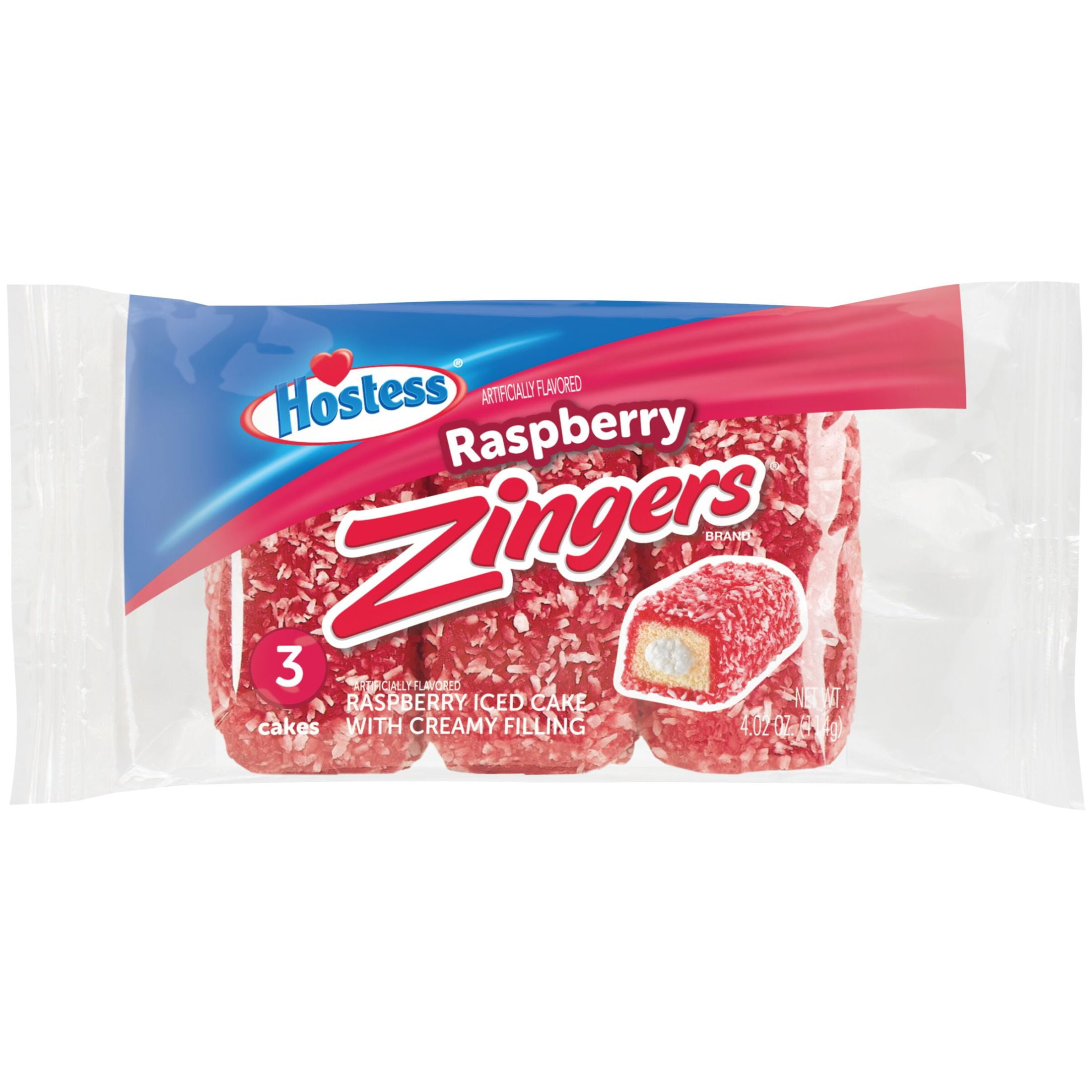 HOSTESS Raspberry ZINGERS Single Serve, 3 Count, 4.02 oz