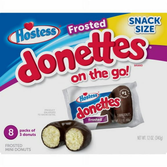Hostess Snack Size Frosted Donettes Donuts On the Go - 12 oz - 8 ct