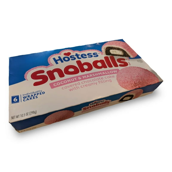 Hostess Sno Balls, 6 Count | Pack of 2 (12 Total Snoballs)