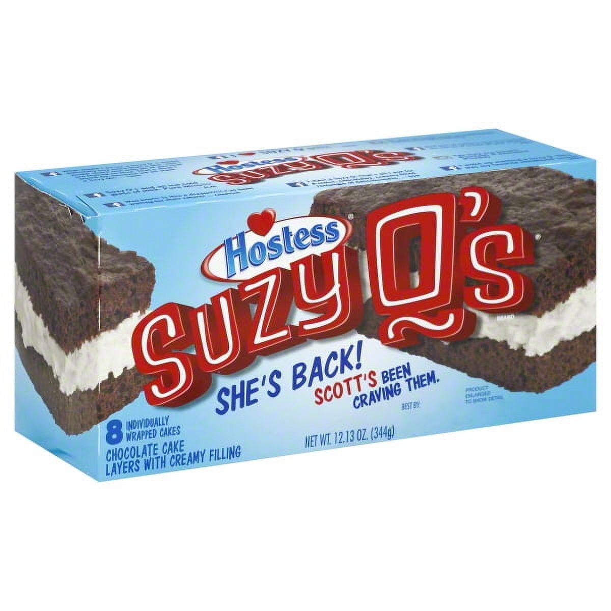 Hostess Suzy Q's Snack Cakes, 8 count, 12.13 oz - image 1 of 3