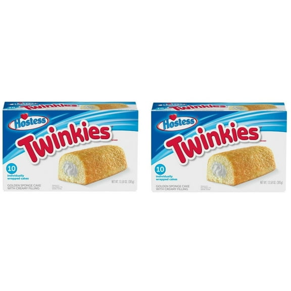 Hostess Twinkies - Creamy Golden Sponge - 13.58 Oz - 10 Individually Wrapped Cakes - Pack of 2