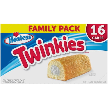 Pack of 2 Hostess Twinkies Golden Sponge Cake - Family Pack, 16 ct (Package May Vary)