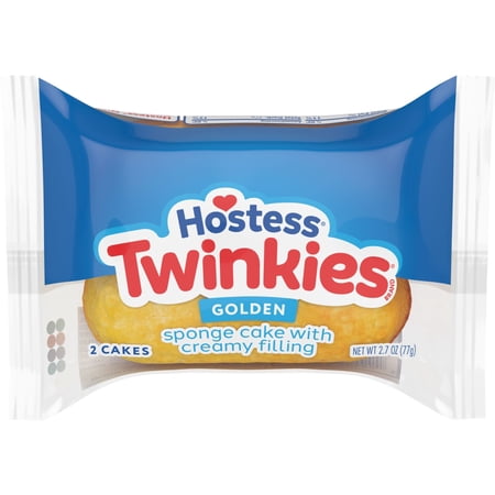 Hostess Twinkies Snack Cakes, Golden Sponge Cake with Creamy Filling, 2.7 oz Sleeve (2 Cakes)