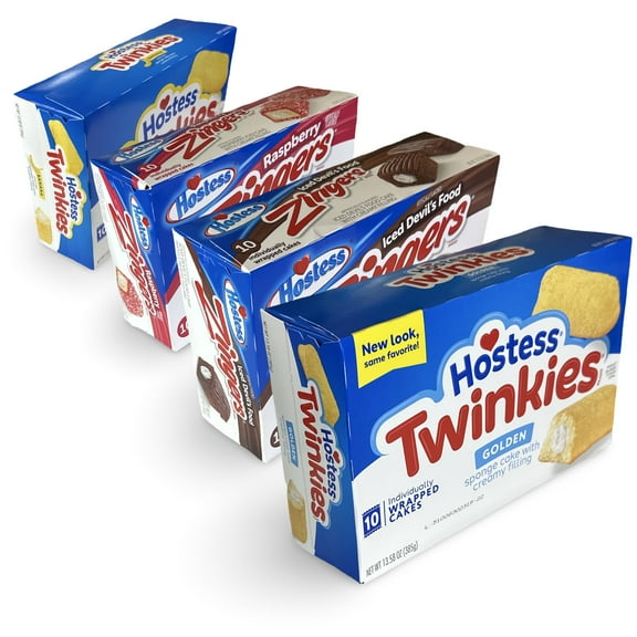 Hostess Ultimate Twinkie Variety Pack With Zingers | Four Flavors: Original, Chocolate Zingers, Banana, Berry Zingers | 4 10-Packs (40 Total)