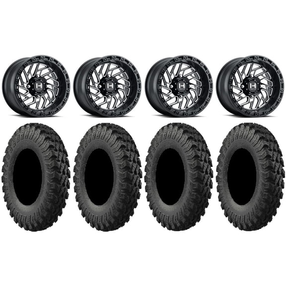 Hostile Jigsaw 15" Wheels Milled 28" MotoRally Tires Polaris RZR XP 1000 / PRO XP / Ranger XP 900/1000