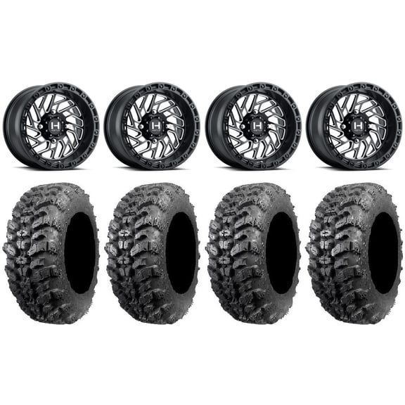 Hostile Jigsaw 15" Wheels Milled 30" Sniper 920 Tires Sportsman RZR Ranger