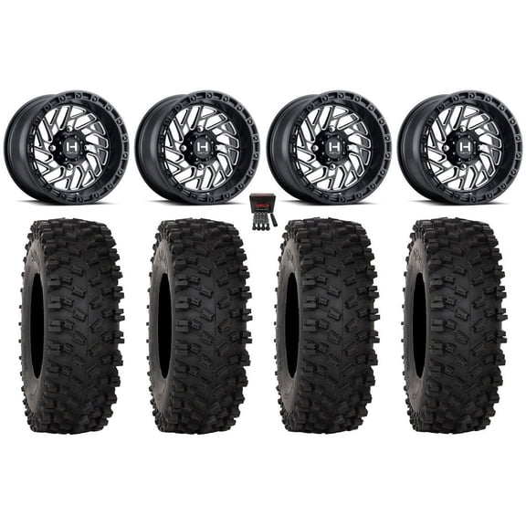Hostile Jigsaw 15" Wheels Milled 32" ATX470 Tires Sportsman RZR Ranger