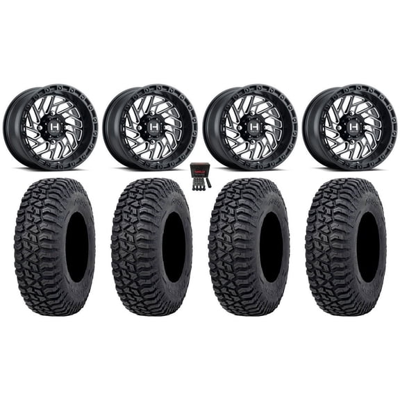 Hostile Jigsaw 15" Wheels Milled 32" Tricera Tires Polaris RZR XP 1000 / PRO XP / Ranger XP 900/1000