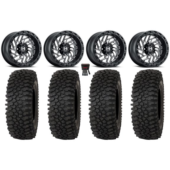 Hostile Jigsaw 15" Wheels Milled 33" Roctane STX Tires Polaris RZR XP 1000 / PRO XP / Ranger XP 900/1000