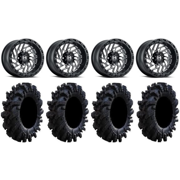 Hostile Jigsaw 15" Wheels Milled 34" Intimidator Tires Polaris RZR XP 1000 / PRO XP / Ranger XP 900/1000