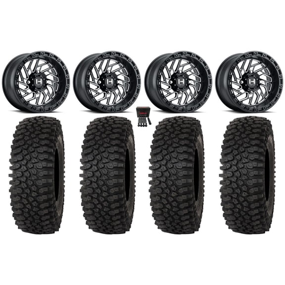 Hostile Jigsaw 15" Wheels Milled 37" Roctane STX Tires Polaris RZR XP 1000 / PRO XP / Ranger XP 900/1000