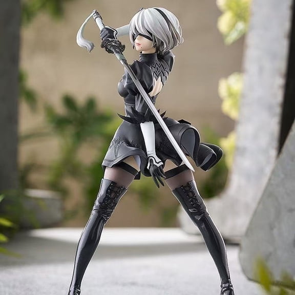 Hot 18CM Yorha 2B Black and White Series Anime Figure PVC Collectible Action Figures Model Doll Statuette Gift
