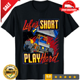 thumbnail image 1 of Hot 1993 Lawton Speedway “Life’s Short Play Hard” Sprint Car Racing Shirt, LIMITED EDITION-TH65413, 1 of 2