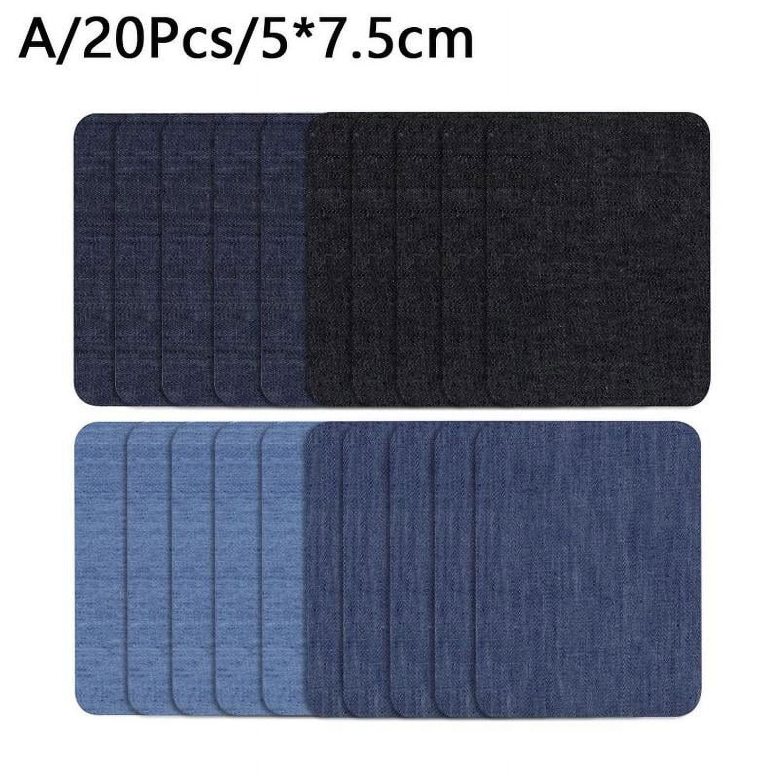 20 Pieces Jeans Denim Patches, Premium Quality Denim Iron-on Jean Patches,  4 Shades of Blue Iron On Pants Patches for Holes Clothing Repair Outside