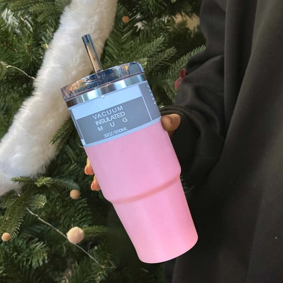 Hot 30oz Car Mug 304 Stainless Steel Thermal Insulation Large Capacity Coffee Ice Mug with Straw for Hydration and Freshness