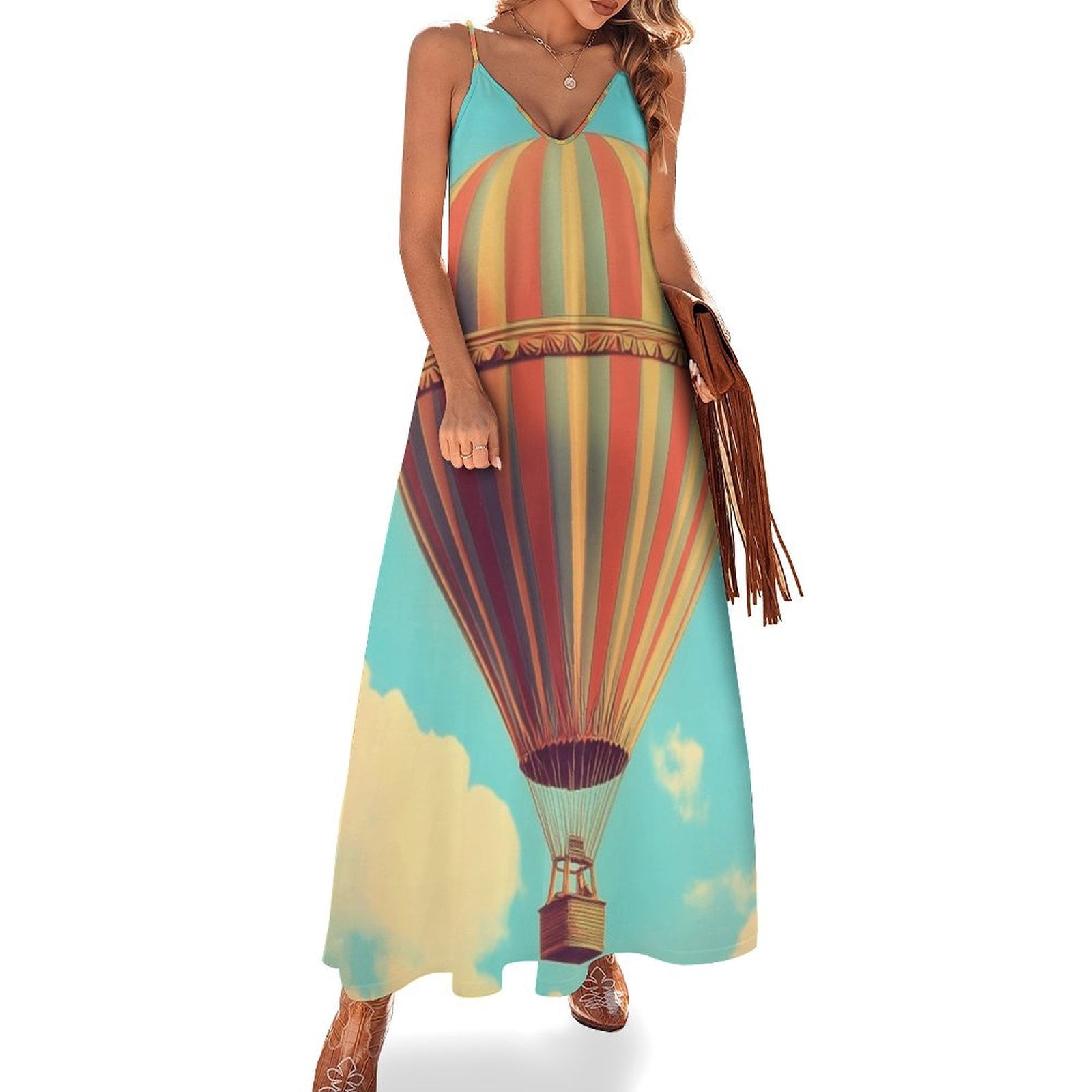 Vintage Hot Air Balloons Sleeveless Dress main image 1