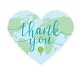 thumbnail image 1 of 75Pcs Hot Air Balloon Adventure World Map, Blue Green, Heart Shape Thank You! Stickers, 1 of 2
