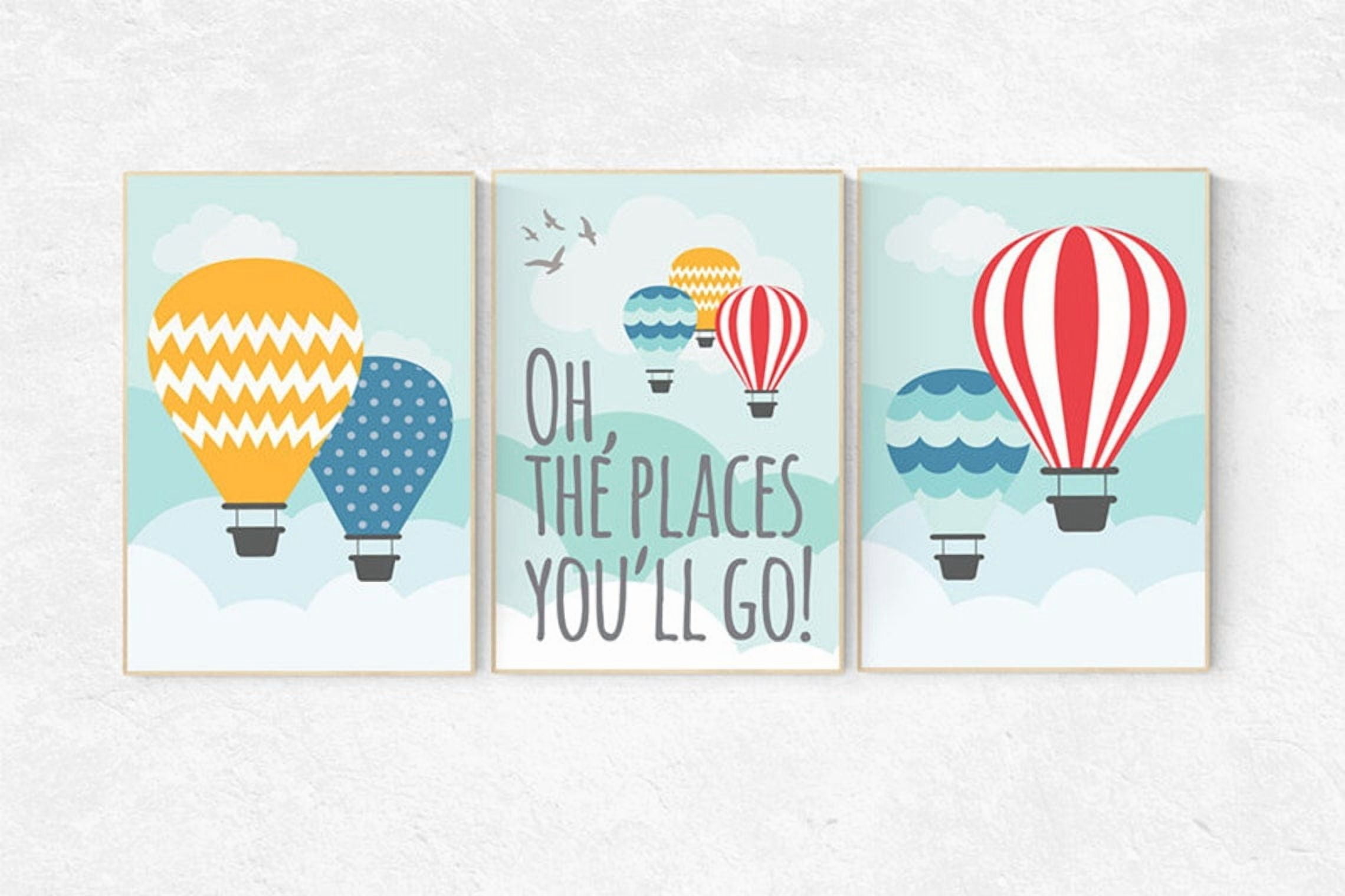 Hot Air Balloon Baby Wall Art Print, Nursery, Gallery Wall, Home And ...