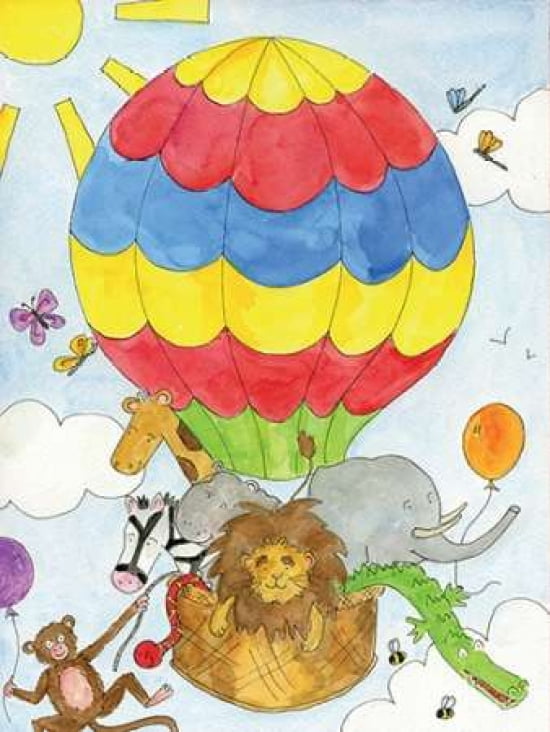 Hot Air Balloon Canvas Art - Milly Green (18 x 24)