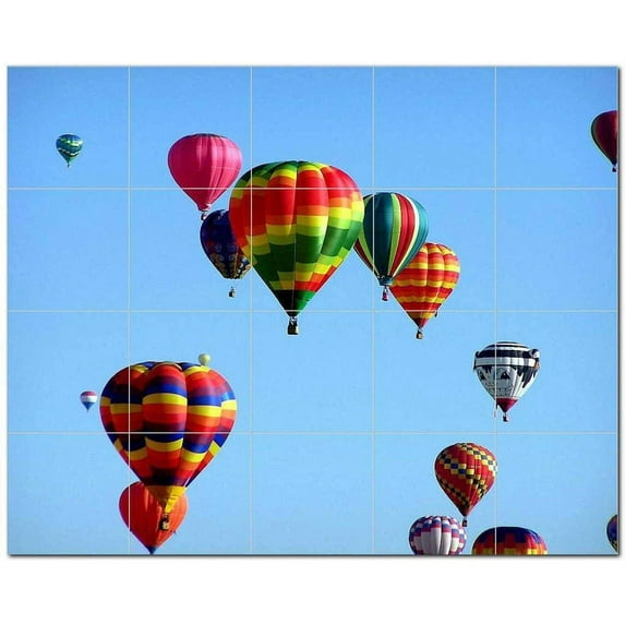 Hot Air Balloon Ceramic Tile Mural Kitchen Backsplash Bathroom Shower, 400690-L5