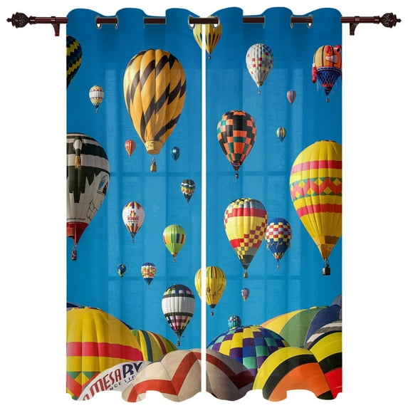 Hot Air Balloon Curtains For Living Room Kitchen Bedroom Bathroom Windows Treatment Decoration Luxruy Window Curtain