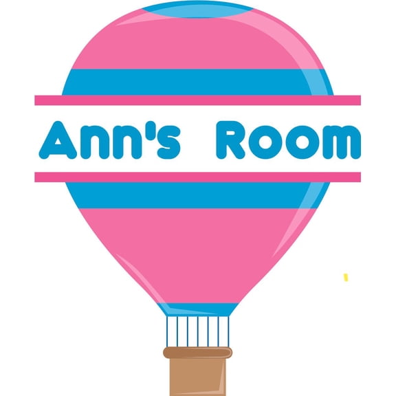 Hot Air Balloon Customized Balloons Wall Decal - Custom Vinyl Wall Art - Personalized Name - Baby Girls Boys Kids Nursery Bedroom Wall Decal Room Decor Wall Stickers Decoration Size (20x12 inch)