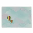 thumbnail image 1 of Hot Air Balloon Cutting Board, Fire Balloons on Dreamy Cotton Candy Look Clouds Sky Gradient Tones Print, Decorative Tempered Glass Cutting and Serving Board, in 3 Sizes, by Ambesonne, 1 of 2