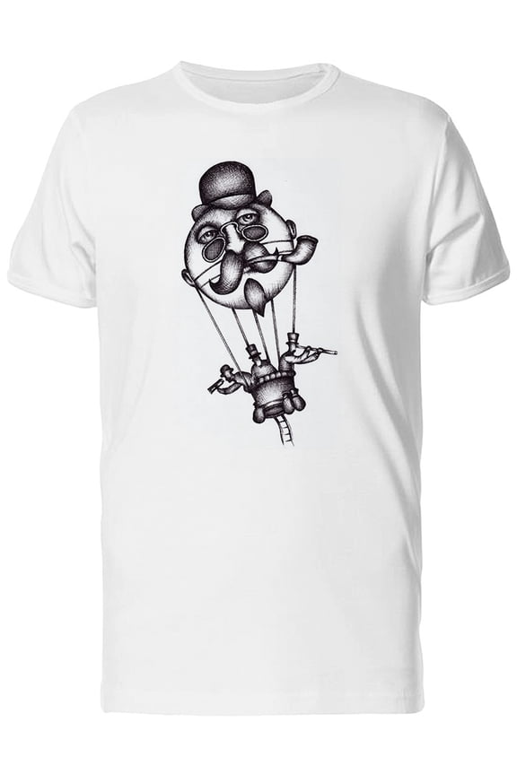 Hot Air Balloon Face Of Man T-Shirt Men -Image by Shutterstock, Male Small